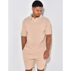 Ensemble short et polo côtelé Ensemble short et polo côtelé