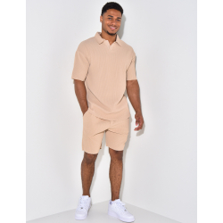 Ensemble short et polo côtelé Ensemble short et polo côtelé