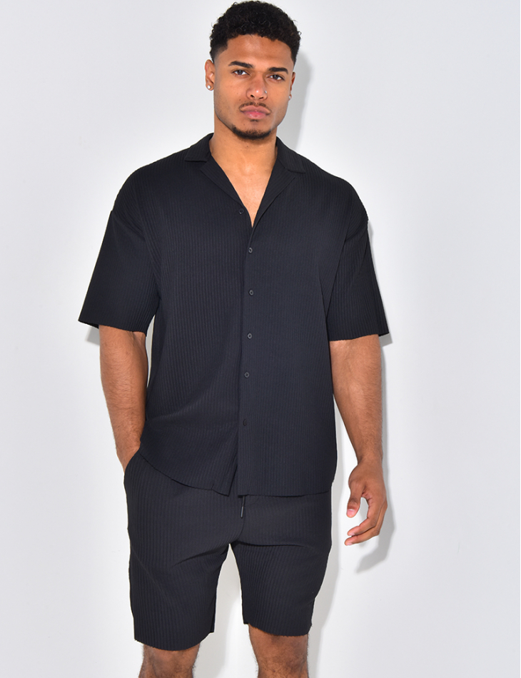 Ensmble short et chemise côtelé Ensmble short et chemise côtelé
