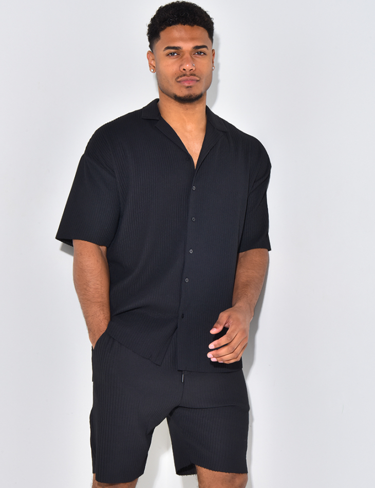 Ensmble short et chemise côtelé Ensmble short et chemise côtelé