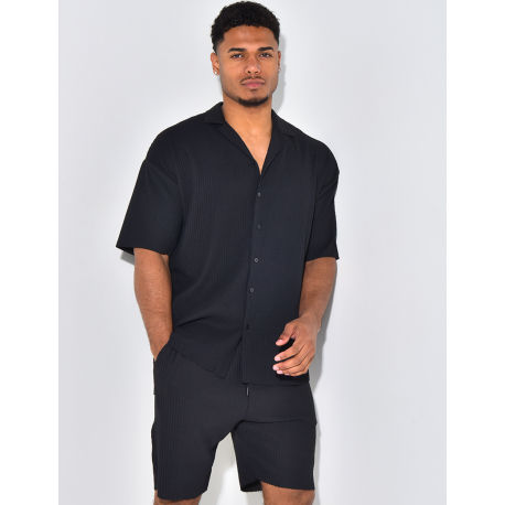 Ensmble short et chemise côtelé Ensmble short et chemise côtelé
