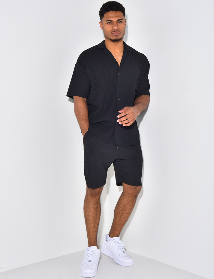 Ensmble short et chemise côtelé Ensmble short et chemise côtelé