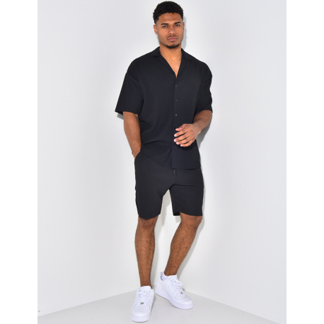 Ensmble short et chemise côtelé Ensmble short et chemise côtelé