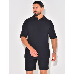 Ensemble short et polo côtelé Ensemble short et polo côtelé