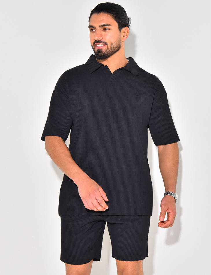 Ensemble short et polo côtelé Ensemble short et polo côtelé