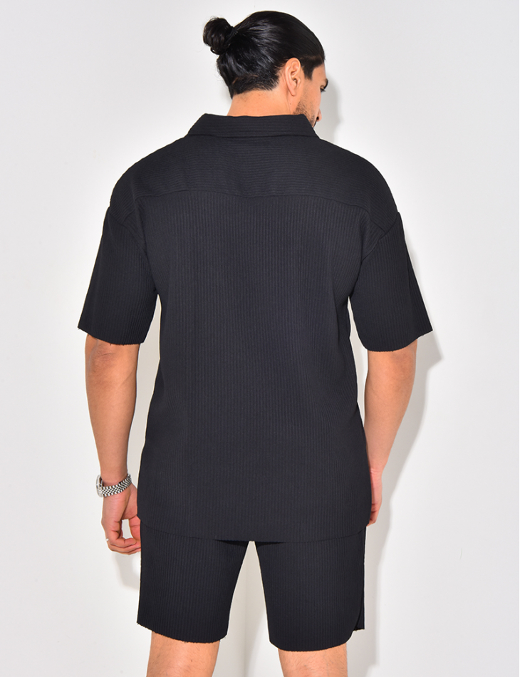 Ensemble short et polo côtelé Ensemble short et polo côtelé