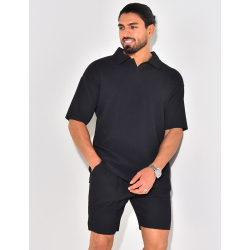 Ensemble short et polo côtelé Ensemble short et polo côtelé