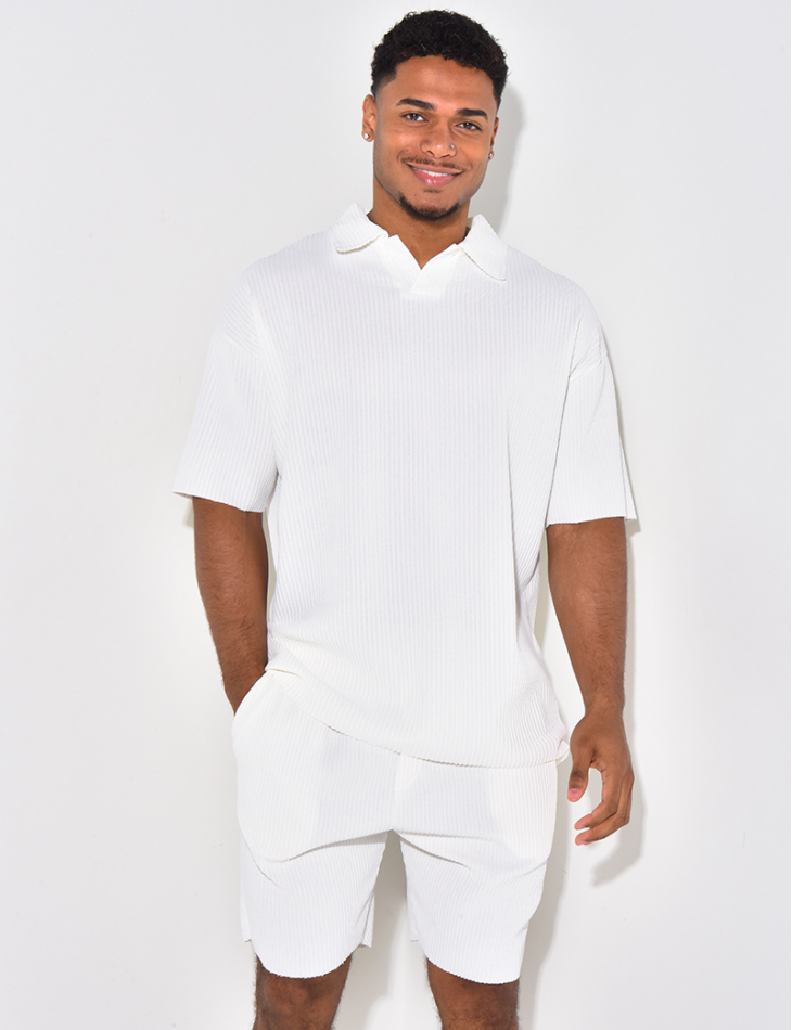 Ensemble short et polo côtelé Ensemble short et polo côtelé