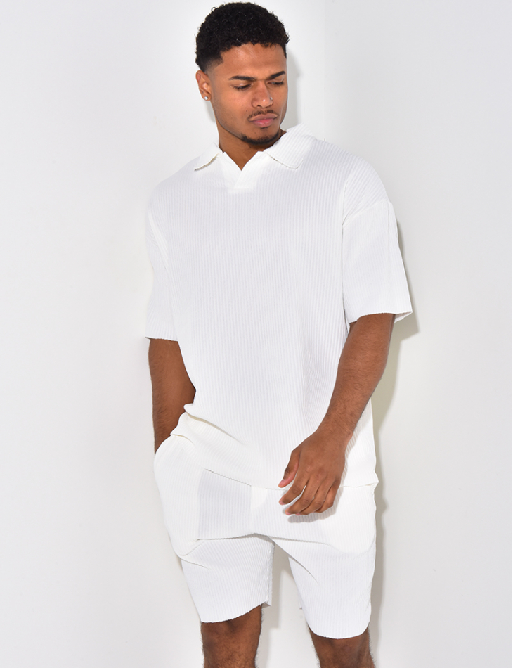 Ensemble short et polo côtelé Ensemble short et polo côtelé