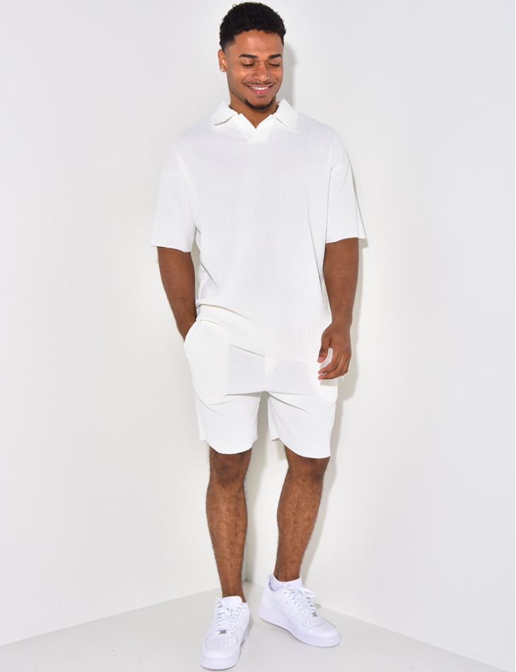 Ensemble short et polo côtelé Ensemble short et polo côtelé
