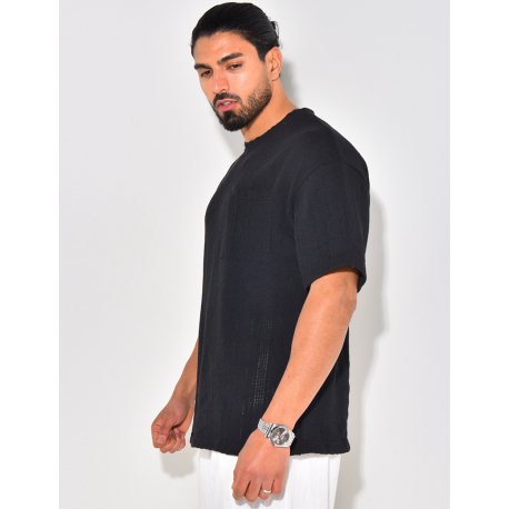 T-shirt à poche ajouré T-shirt à poche ajouré