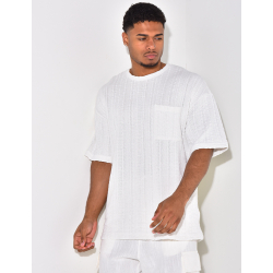 T-shirt à poche ajouré