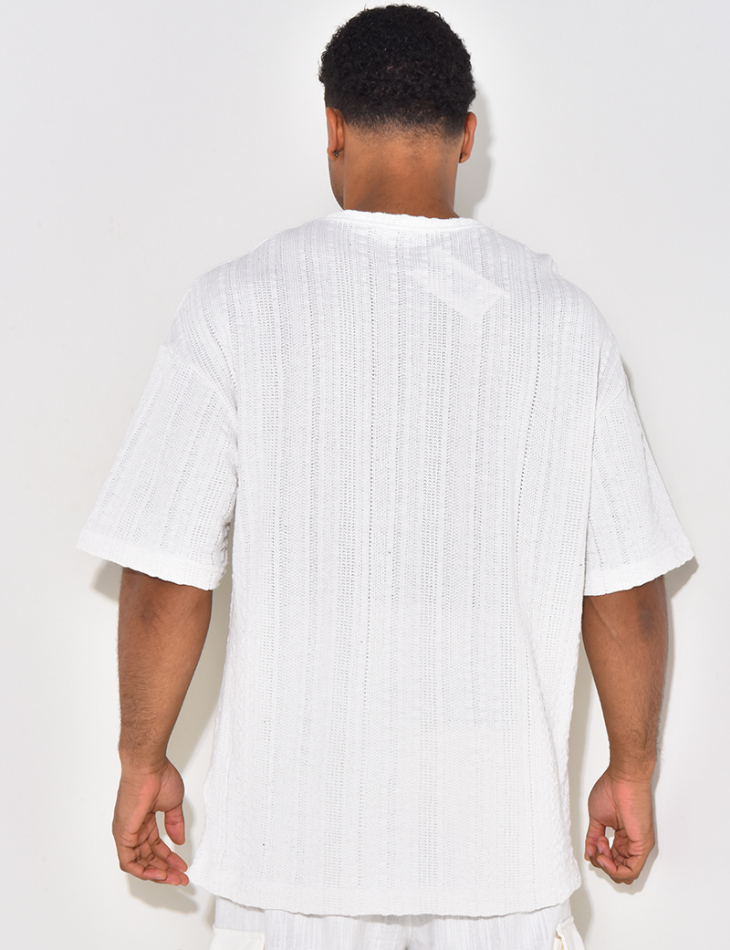 T-shirt à poche ajouré