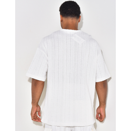 T-shirt à poche ajouré