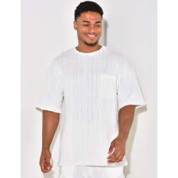 T-shirt à poche ajouré