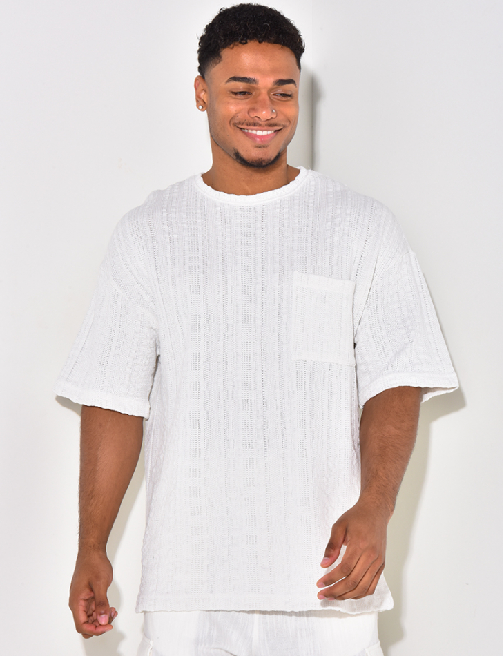 T-shirt à poche ajouré