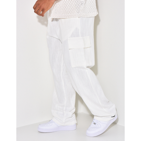 Pantalon cargo en lin Pantalon cargo en lin