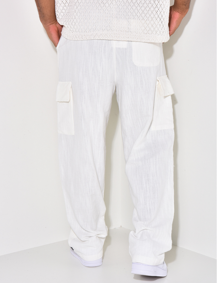 Pantalon cargo en lin Pantalon cargo en lin