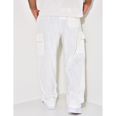Pantalon cargo en lin Pantalon cargo en lin