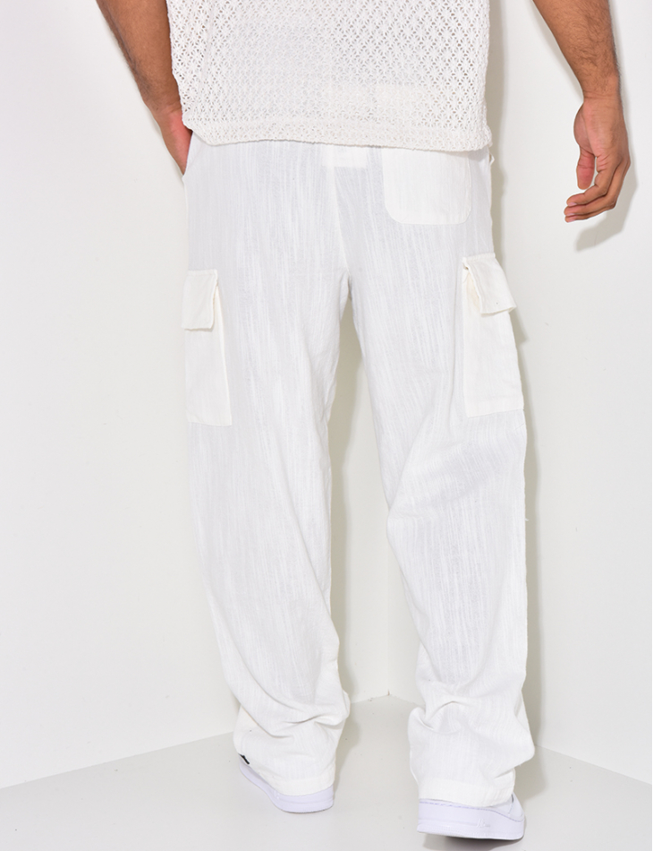 Pantalon cargo en lin Pantalon cargo en lin