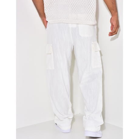 Pantalon cargo en lin Pantalon cargo en lin