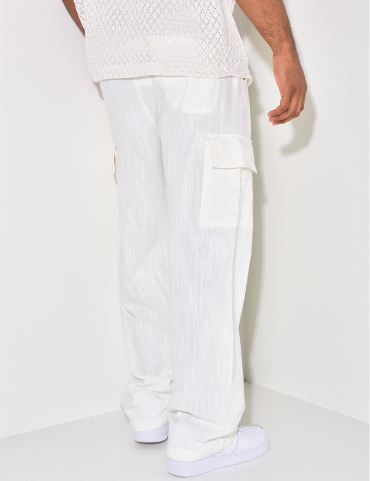 Pantalon cargo en lin Pantalon cargo en lin