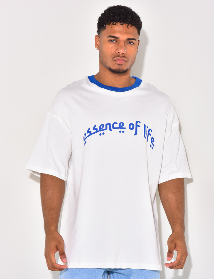 T-shirt à col côtelé "Essence of life"