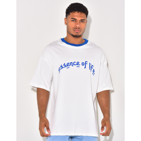 T-shirt à col côtelé "Essence of life"
