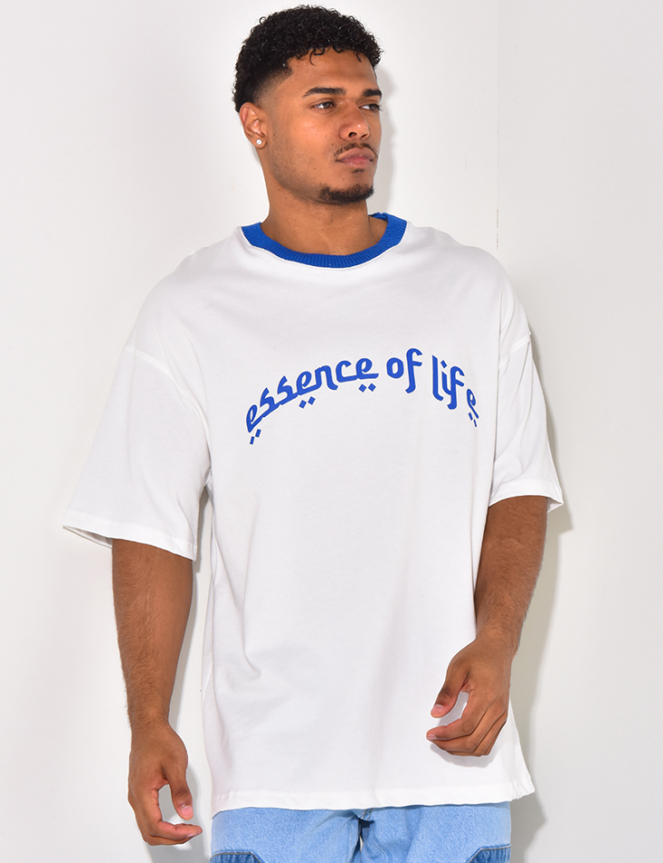 T-shirt à col côtelé  T-shirt à col côtelé