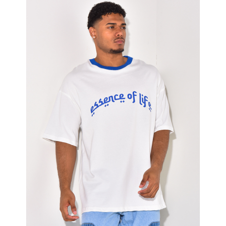 T-shirt à col côtelé  T-shirt à col côtelé