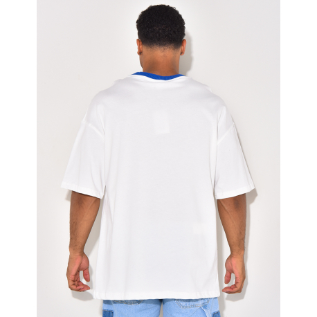 T-shirt à col côtelé  T-shirt à col côtelé