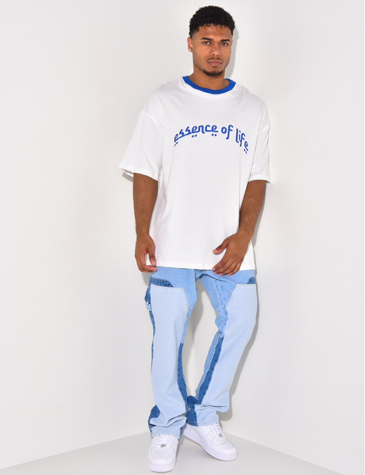 T-shirt à col côtelé  T-shirt à col côtelé