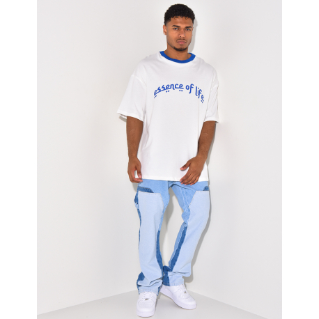 T-shirt à col côtelé  T-shirt à col côtelé