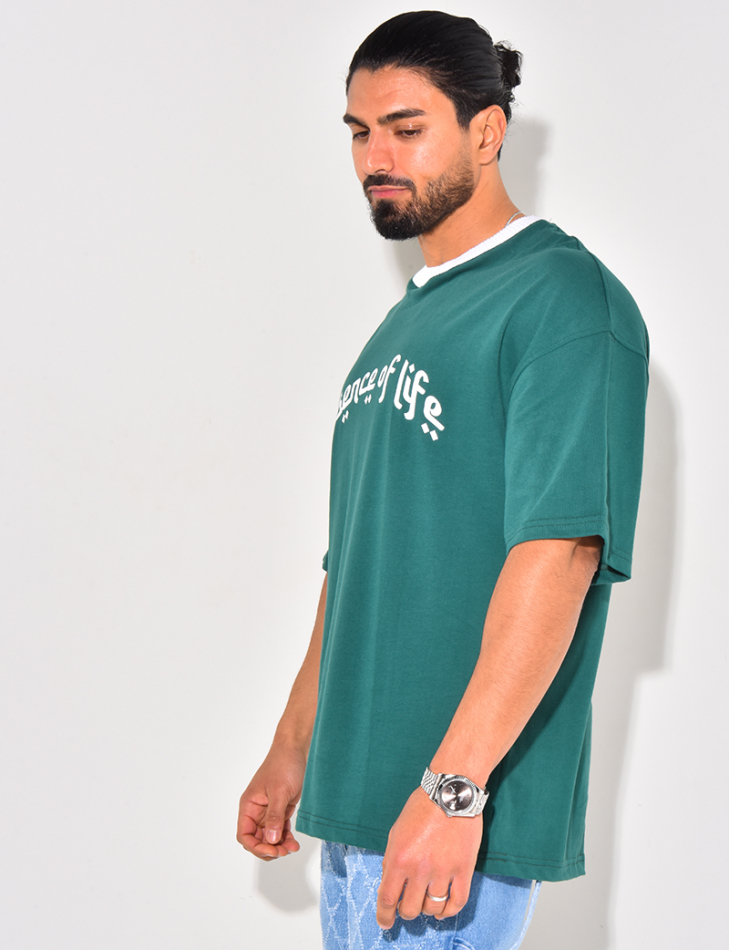 T-shirt à col côtelé T-shirt à col côtelé