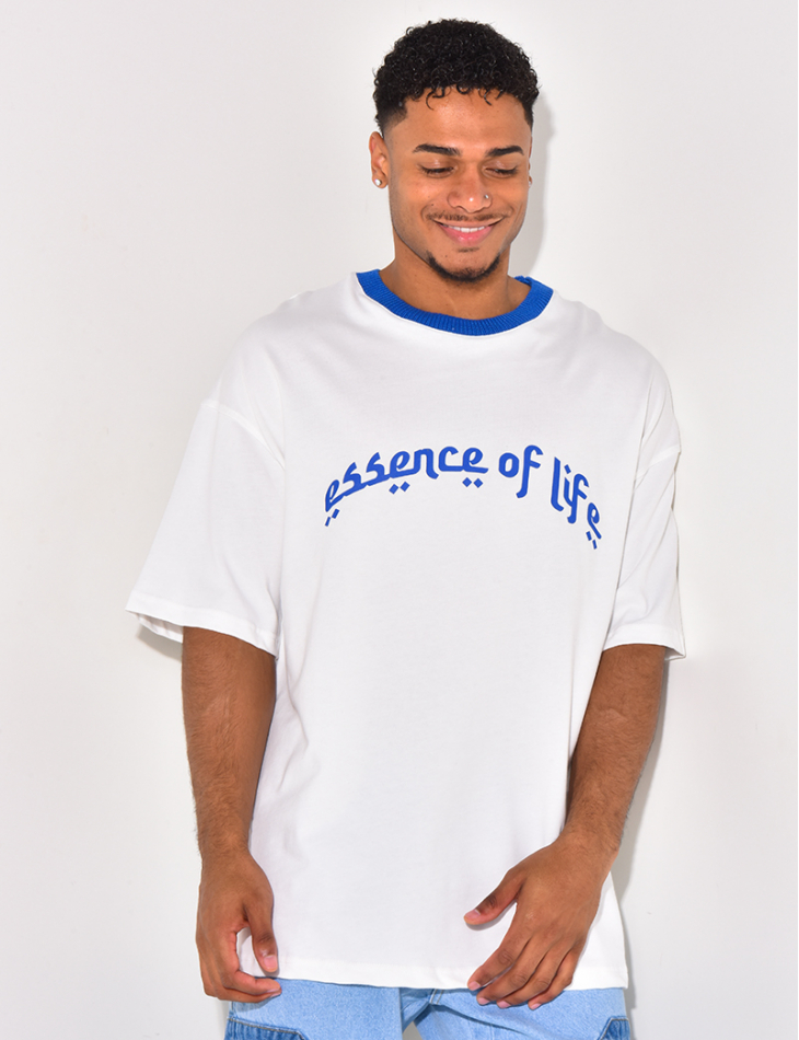 T-shirt à col côtelé  T-shirt à col côtelé