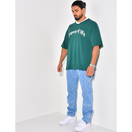 T-shirt à col côtelé T-shirt à col côtelé