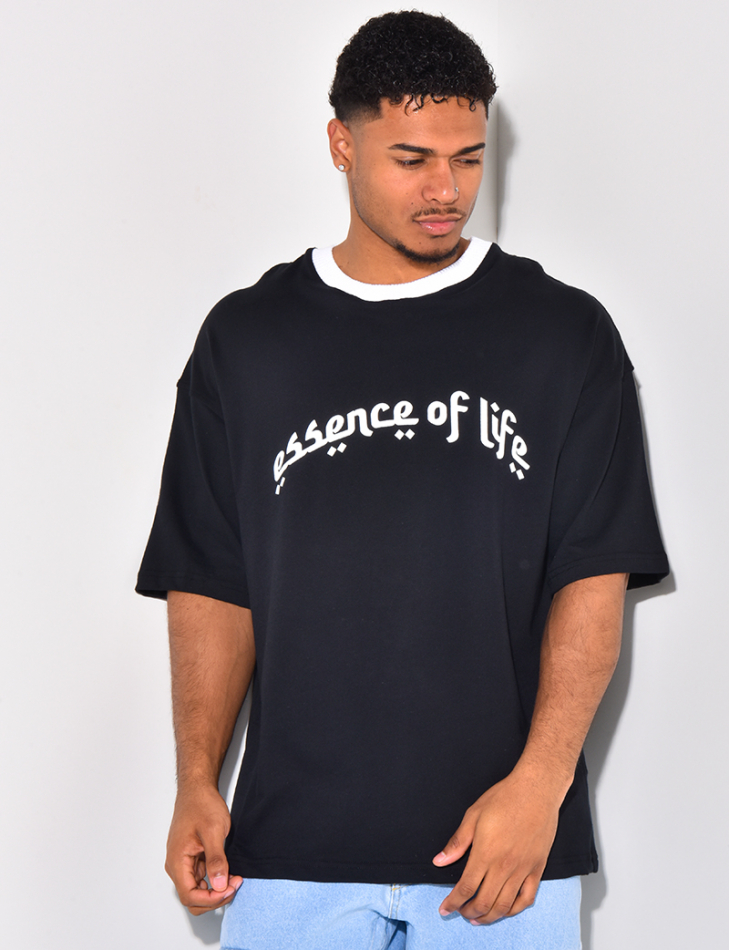T-shirt à col côtelé "Essence of life"