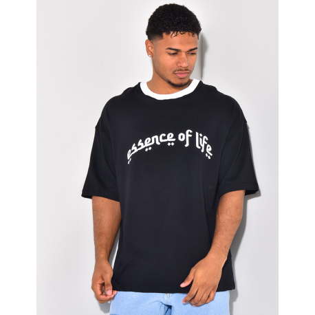 T-shirt à col côtelé "Essence of life"