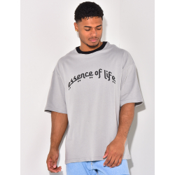 T-shirt à col côtelé "Essence of life"