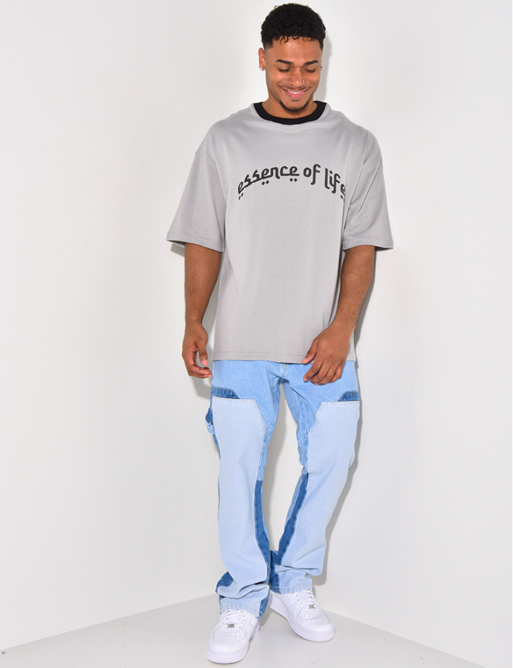 T-shirt à col côtelé "Essence of life"