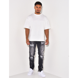 Jeans zippé déchiré Jeans zippé déchiré
