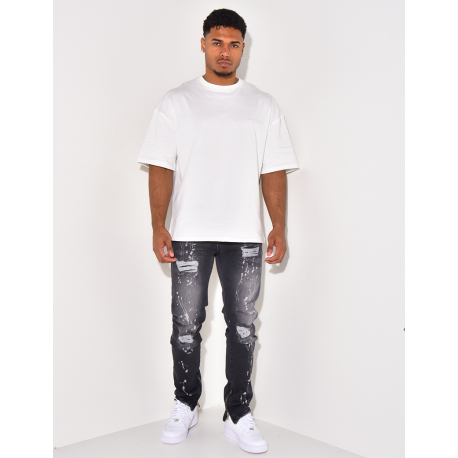 Jeans zippé déchiré Jeans zippé déchiré