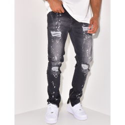 Jeans zippé déchiré Jeans zippé déchiré