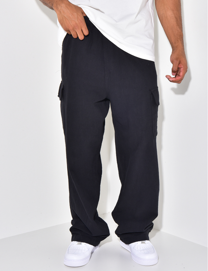 Pantalon cargo en lin Pantalon cargo en lin
