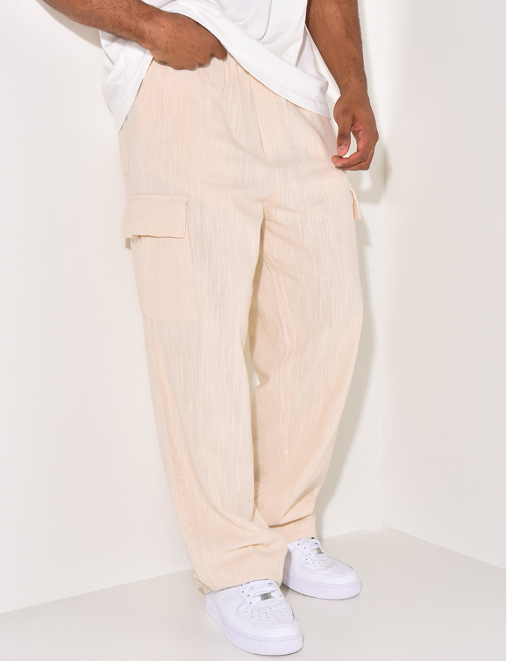 Pantalon cargo en lin Pantalon cargo en lin