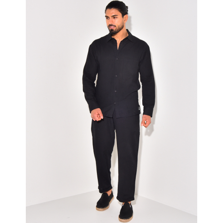 Ensemble pantalon et chemise en lin