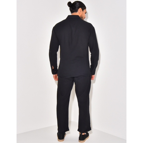 Ensemble pantalon et chemise en lin