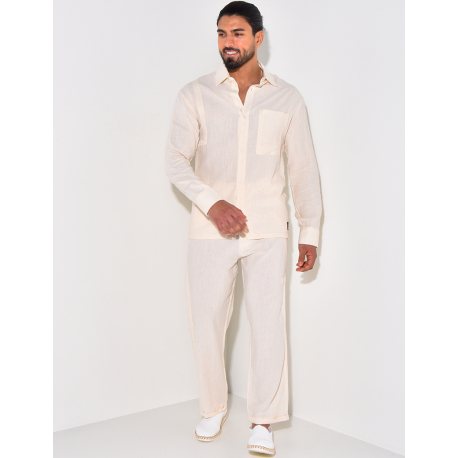 Ensemble pantalon et chemise en lin Ensemble pantalon et chemise en lin