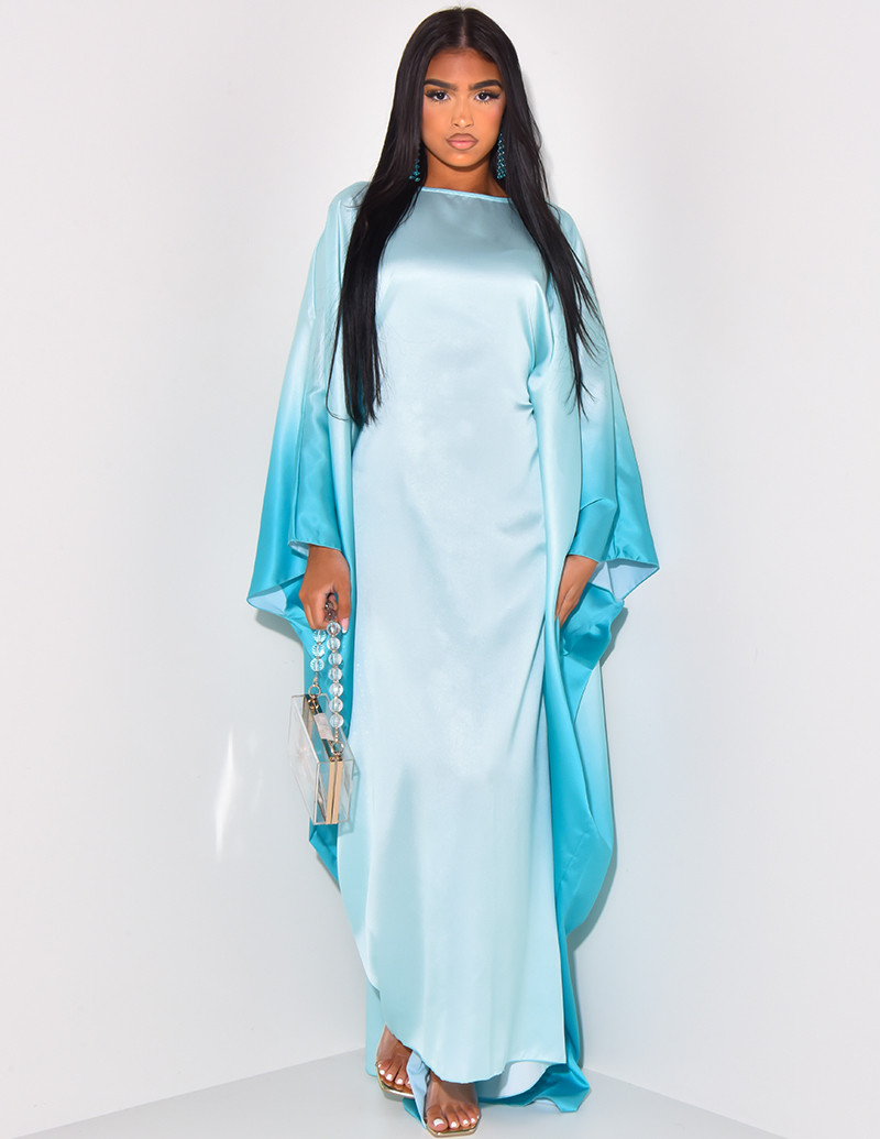 Robe papillon en satin à motif tie and dye