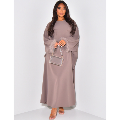 Robe oversize à petites plumes